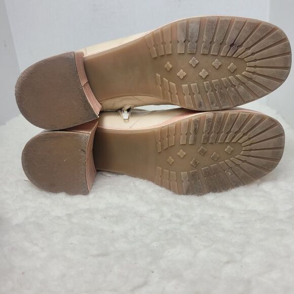 Anthropologie Women's Size 7.5 Platform Boots Bone Cream Block Heel Square Toe - Picture 9 of 9